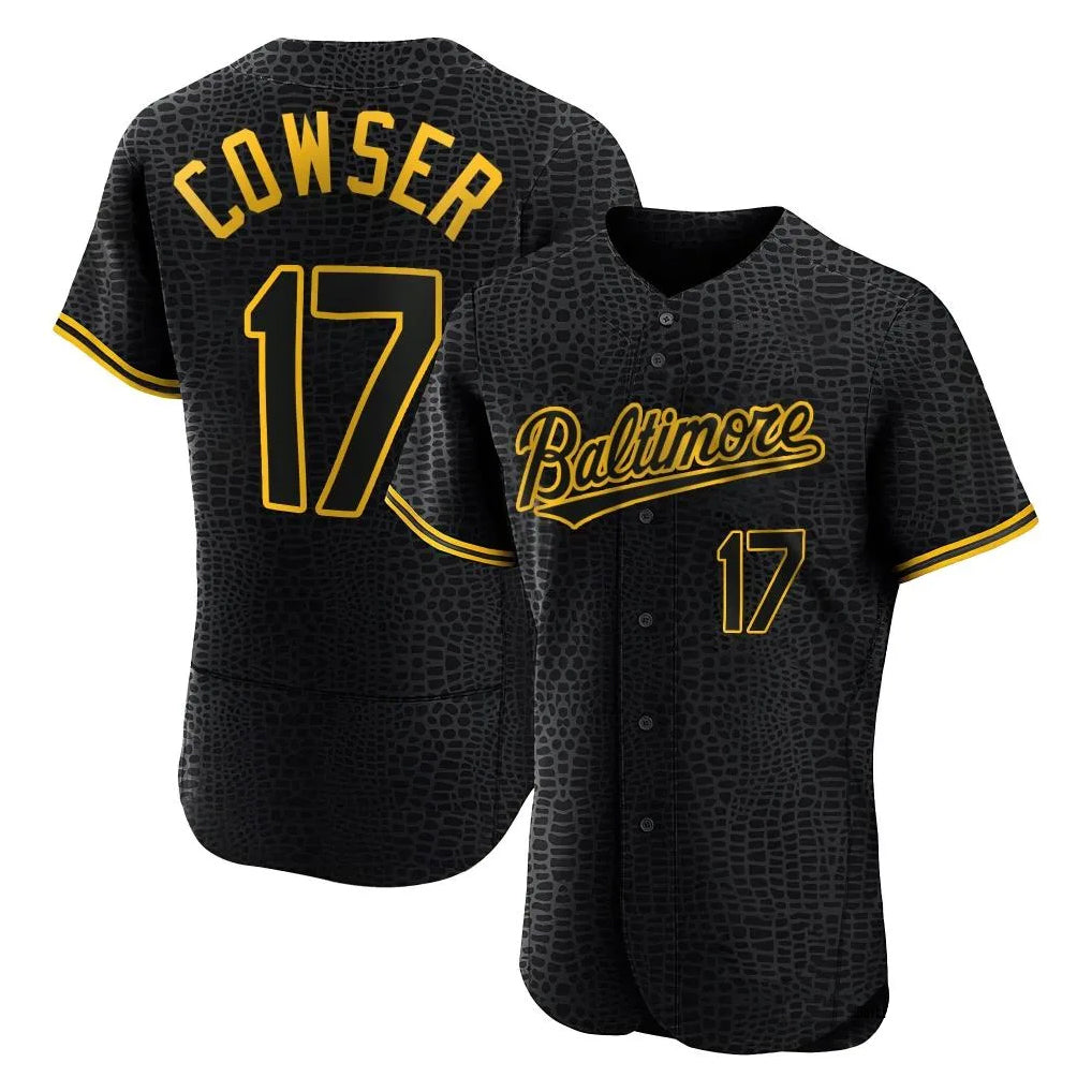 Trusc B.Orioles #17 Colton Cowser Player Black Snake Skin City Limited Elite Home Stitched Jerseys