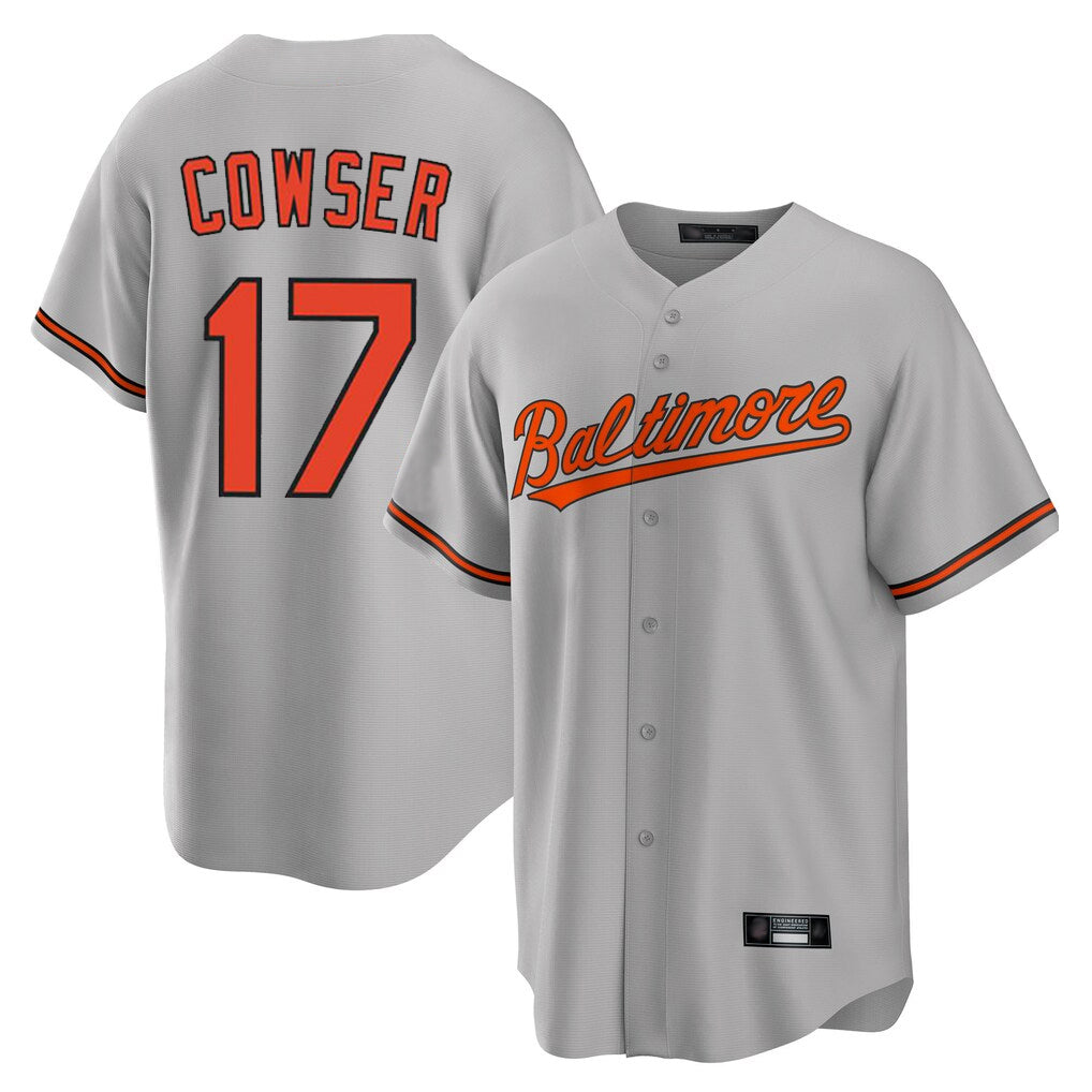 Trusc B.Orioles #17 Colton Cowser Player Gray Home Game Stitched Jerseys