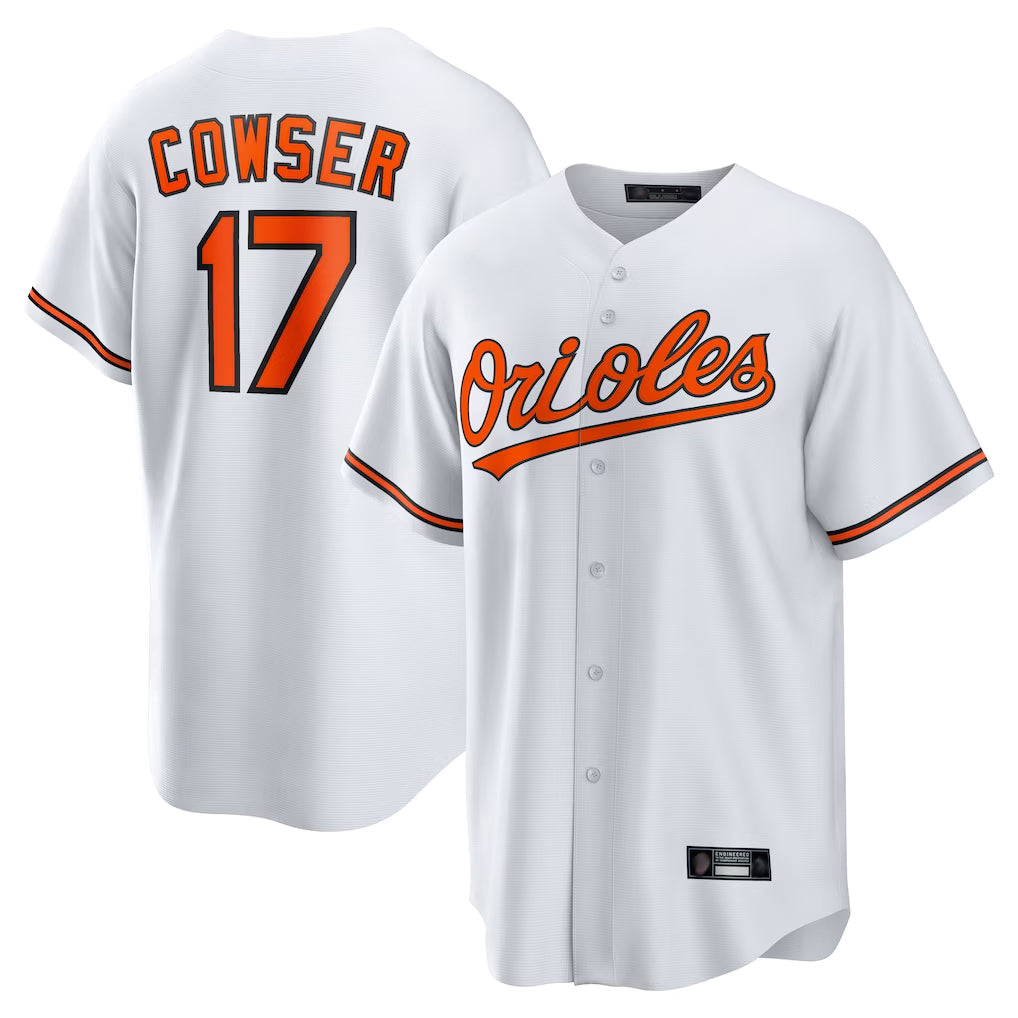 Trusc B.Orioles #17 Colton Cowser Player White Home Game Stitched Jerseys