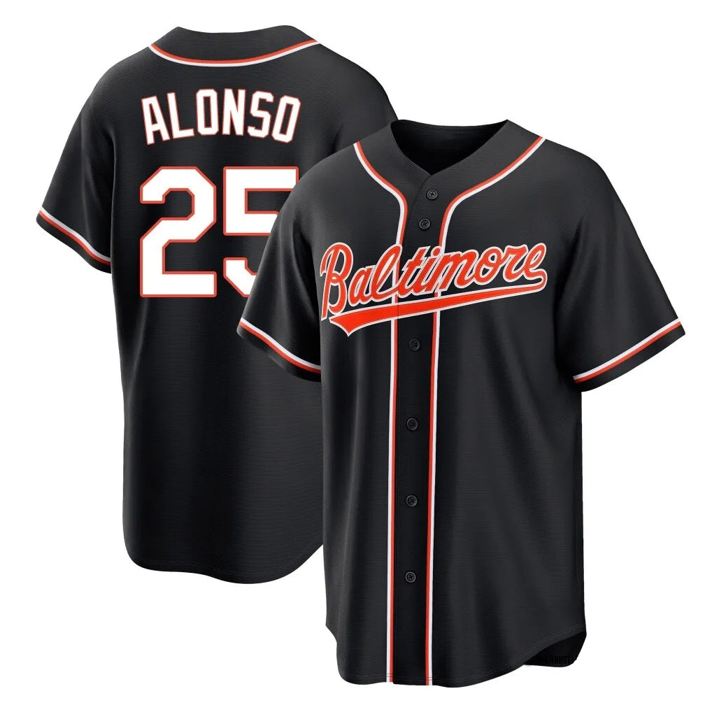 Trusc B.Orioles #25 Pete Alonso Player Black Out Home Game Stitched Jerseys