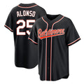 Trusc B.Orioles #25 Pete Alonso Player Black Out Home Game Stitched Jerseys