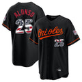 Trusc B.Orioles #25 Pete Alonso Player Black USA 250 Fourth of July Home Game Stitched Jerseys