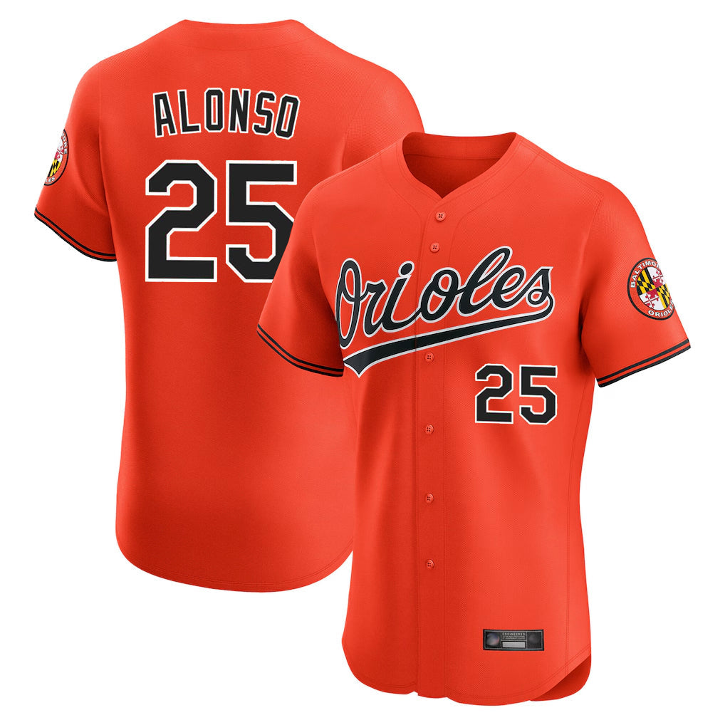 Trusc B.Orioles #25 Pete Alonso Player Orange Limited Elite Home Game Stitched Jerseys