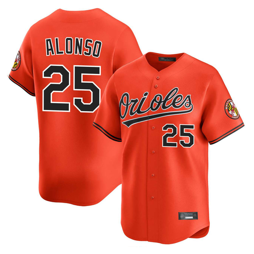 Trusc B.Orioles #25 Pete Alonso Player Orange Limited Home Game Stitched Jerseys
