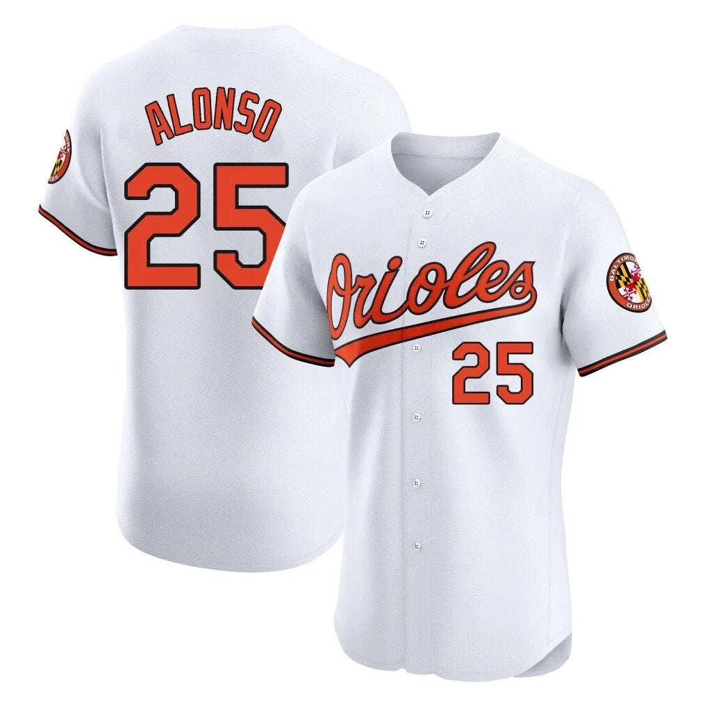 Trusc B.Orioles #25 Pete Alonso Player White Limited Elite Home Game Stitched Jerseys