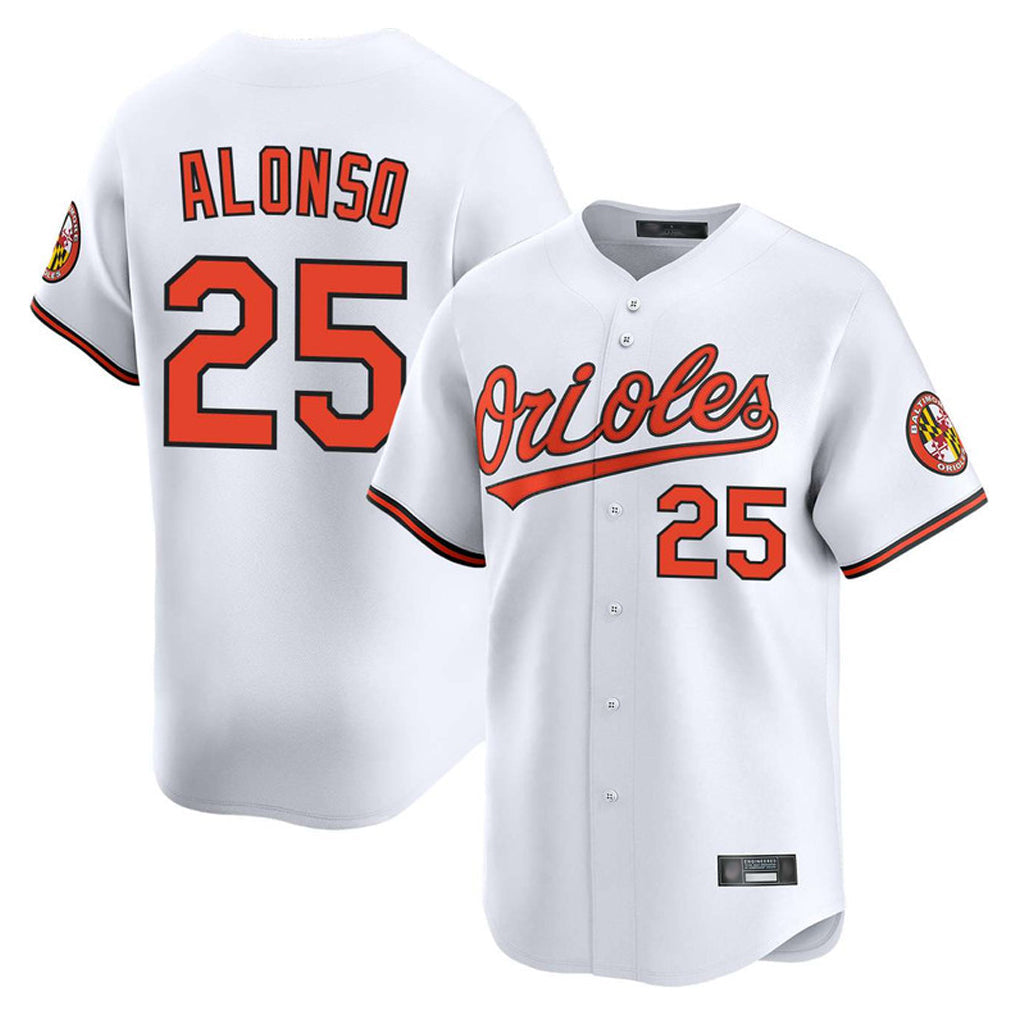 Trusc B.Orioles #25 Pete Alonso Player White Limited Home Game Stitched Jerseys