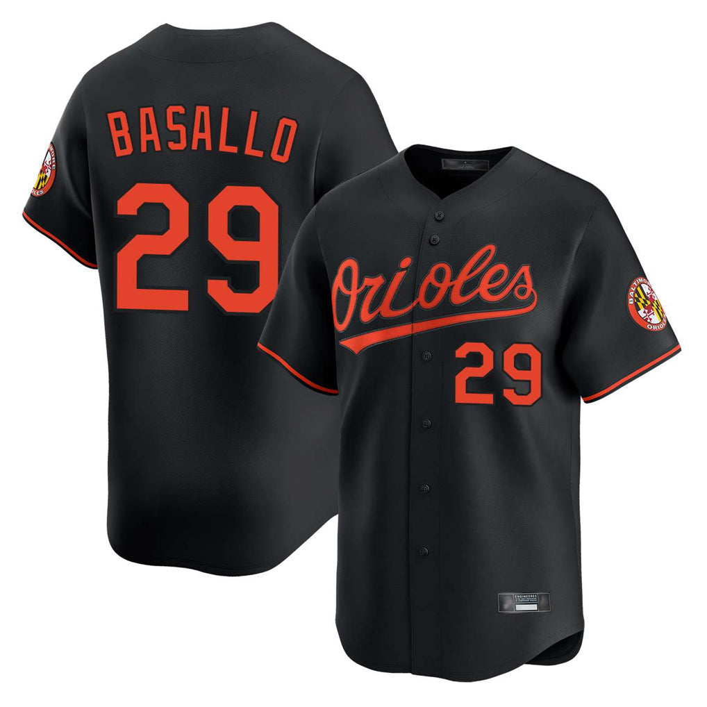 Trusc B.Orioles #29 Samuel Basallo Player Black Limited Home Game Stitched Jerseys