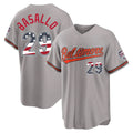Trusc B.Orioles #29 Samuel Basallo Player Gray USA 250 Fourth of July Home Game Stitched Jerseys