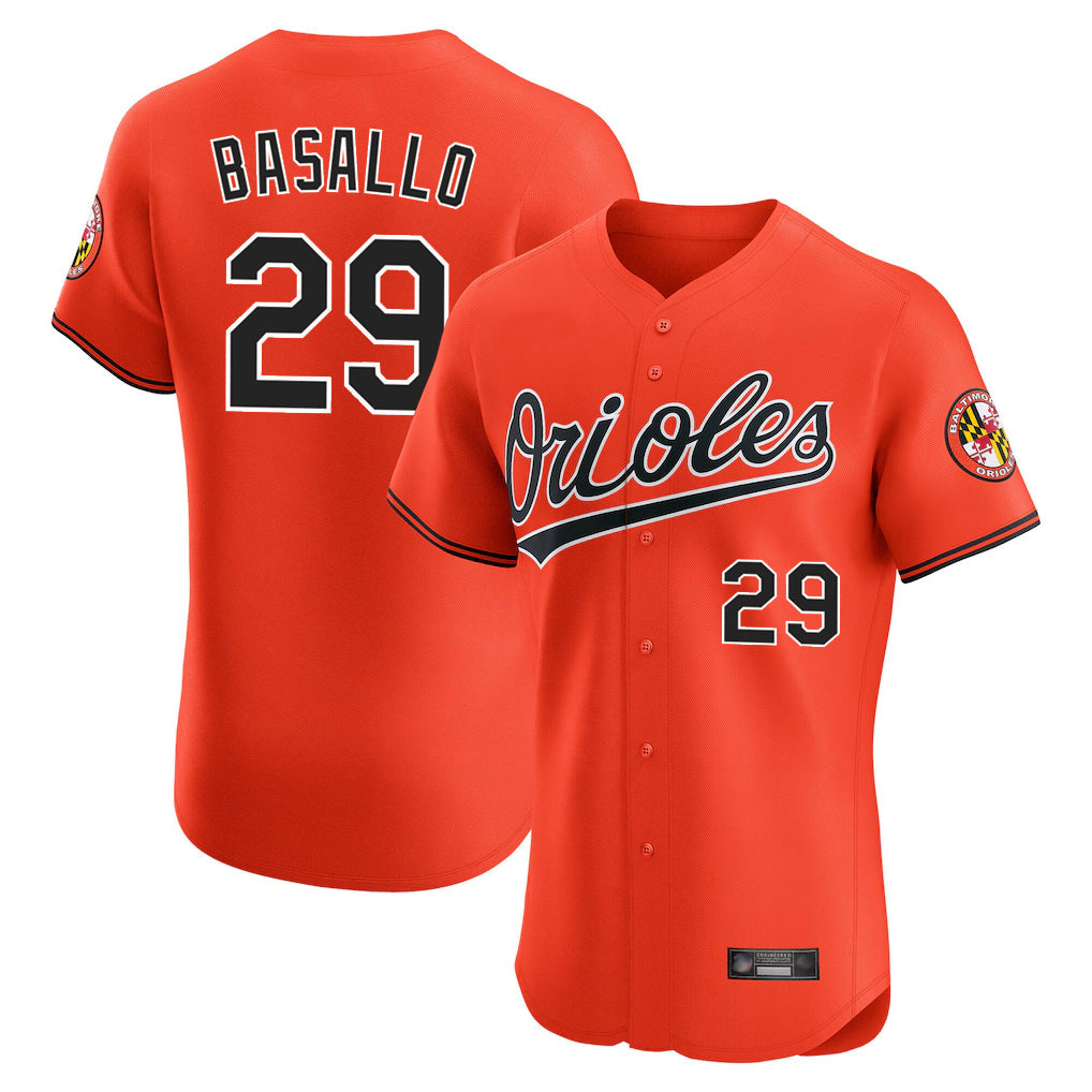 Trusc B.Orioles #29 Samuel Basallo Player Orange Limited Elite Home Game Stitched Jerseys