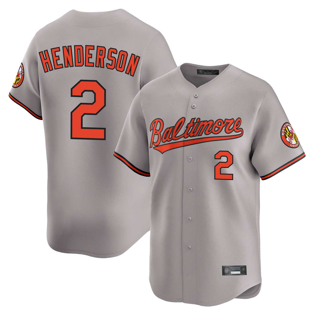 Trusc B.Orioles #2 Gunnar Henderson Player Gray Limited Home Game Stitched Jerseys