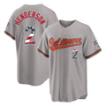 Trusc B.Orioles #2 Gunnar Henderson Player Gray USA 250 Fourth of July Home Game Stitched Jerseys