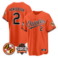 Trusc B.Orioles #2 Gunnar Henderson Player Orange 30th Anniversary of 2131 Home Game Stitched Jerseys