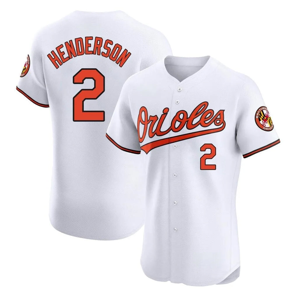 Trusc B.Orioles #2 Gunnar Henderson Player White Limited Elite Home Game Stitched Jerseys