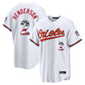 Trusc B.Orioles #2 Gunnar Henderson Player White USA 250 Fourth of July Home Game Stitched Jerseys