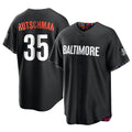 Trusc B.Orioles #35 Adley Rutschman Black City Connect Home Game Stitched Jerseys
