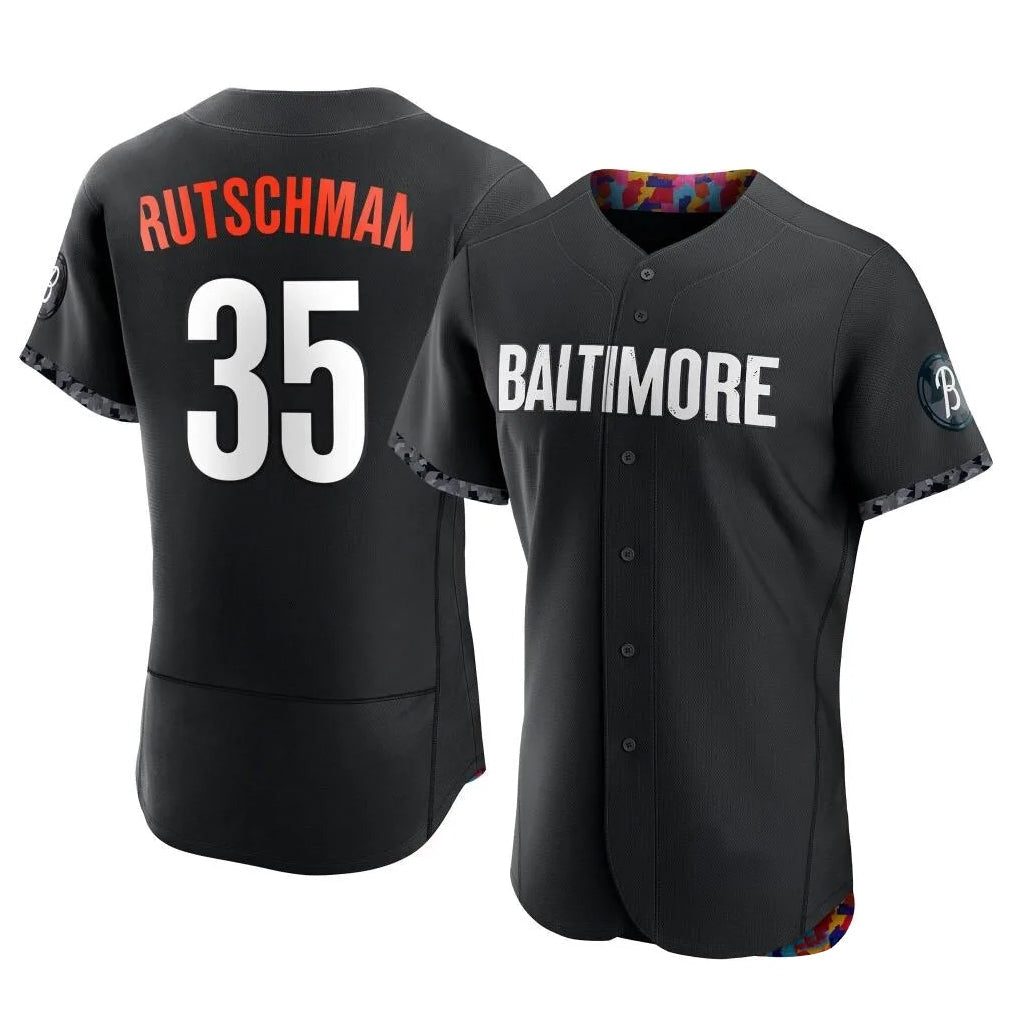 Trusc B.Orioles #35 Adley Rutschman Black City Connect Limited Elite Home Game Stitched Jerseys