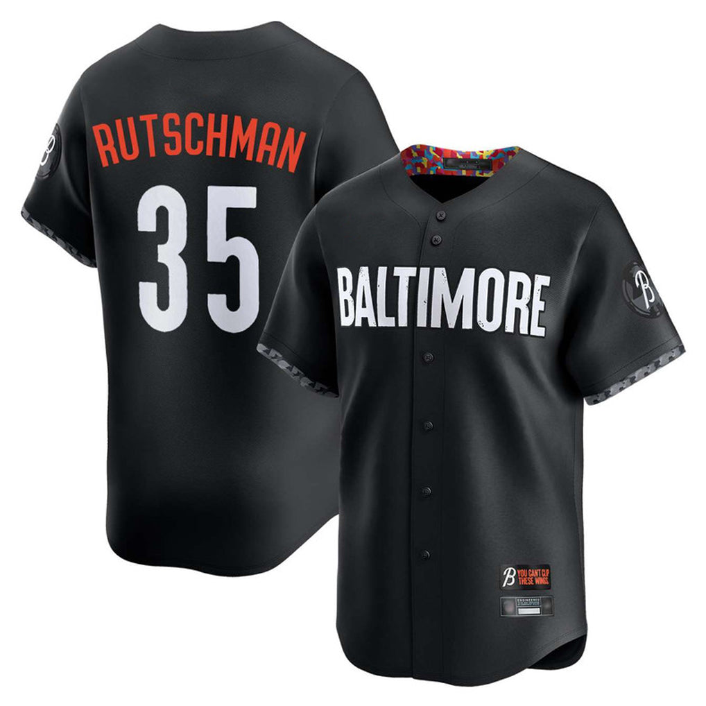 Trusc B.Orioles #35 Adley Rutschman Player Black City Connect Limited Home Game Stitched Jerseys