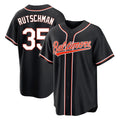 Trusc B.Orioles #35 Adley Rutschman Black Out Home Game Stitched Jerseys