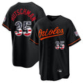 Trusc B.Orioles #35 Adley Rutschman Player Black USA 250 Fourth of July Home Game Stitched Jerseys