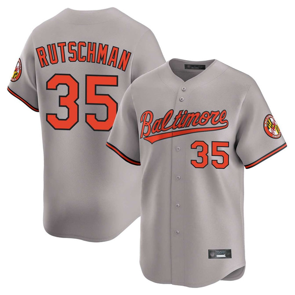 Trusc B.Orioles #35 Adley Rutschman Player Gray Home Game Stitched Jerseys
