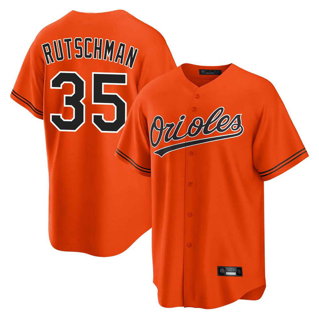 Trusc B.Orioles #35 Adley Rutschman Player Orange Home Game Stitched Jerseys