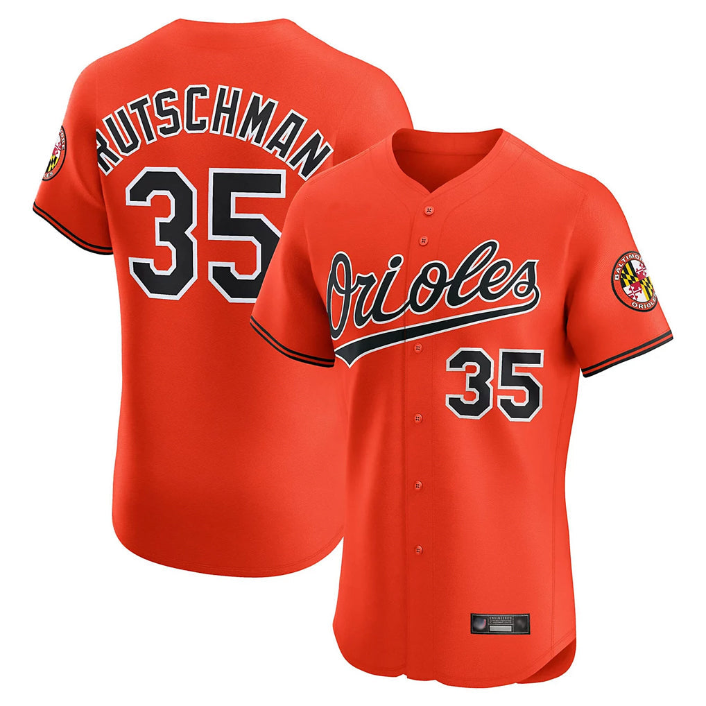 Trusc B.Orioles #35 Adley Rutschman Orange Limited Elite Home Game Stitched Jerseys