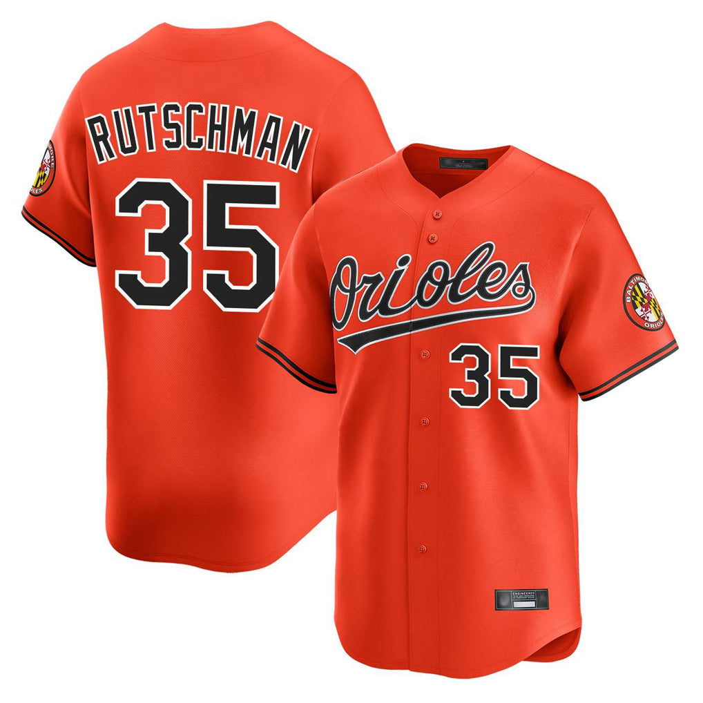 Trusc B.Orioles #35 Adley Rutschman Orange Limited Home Game Stitched Jerseys