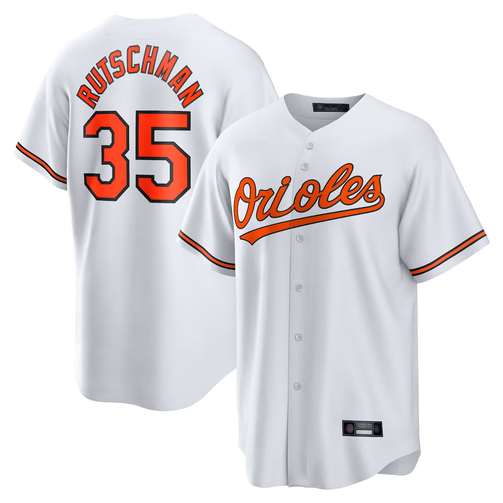 Trusc B.Orioles #35 Adley Rutschman White Home Game Stitched Jerseys