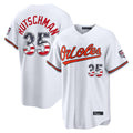 Trusc B.Orioles #35 Adley Rutschman White USA 250 Fourth of July Home Game Stitched Jerseys