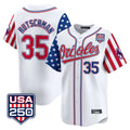 Trusc B.Orioles #35 Adley Rutschman White USA 250 Independence Day Vapor Premier Home Game Stitched Jerseys