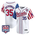 Trusc B.Orioles #35 Adley Rutschman Player White USA 250 Independence Day Vapor Premier Home Game Stitched Jerseys
