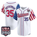 Trusc B.Orioles #35 Adley Rutschman Player White USA 250 Independence Day Vapor Premier Limited Home Game Stitched Jerseys