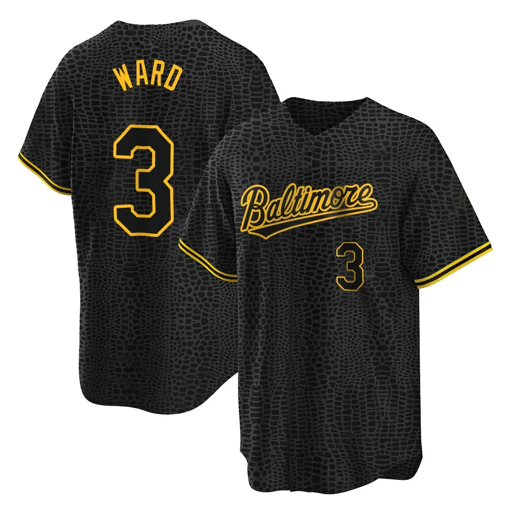 Trusc B.Orioles #3 Taylor Ward Player Black Snake Skin City Home Game Stitched Jerseys