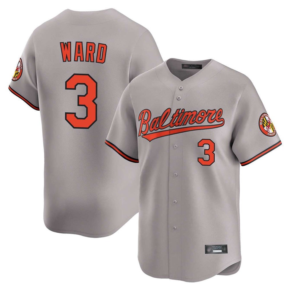 Trusc B.Orioles #3 Taylor Ward Player Gray Limited Home Game Stitched Jerseys