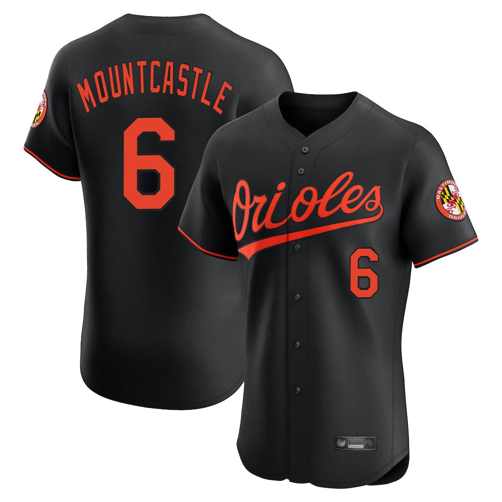 Trusc B.Orioles #6 Ryan Mountcastle Player Black Limited Elite Home Game Stitched Jerseys