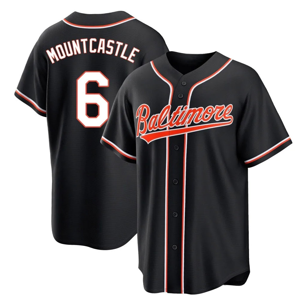 Trusc B.Orioles #6 Ryan Mountcastle Player Black Out Home Game Stitched Jerseys