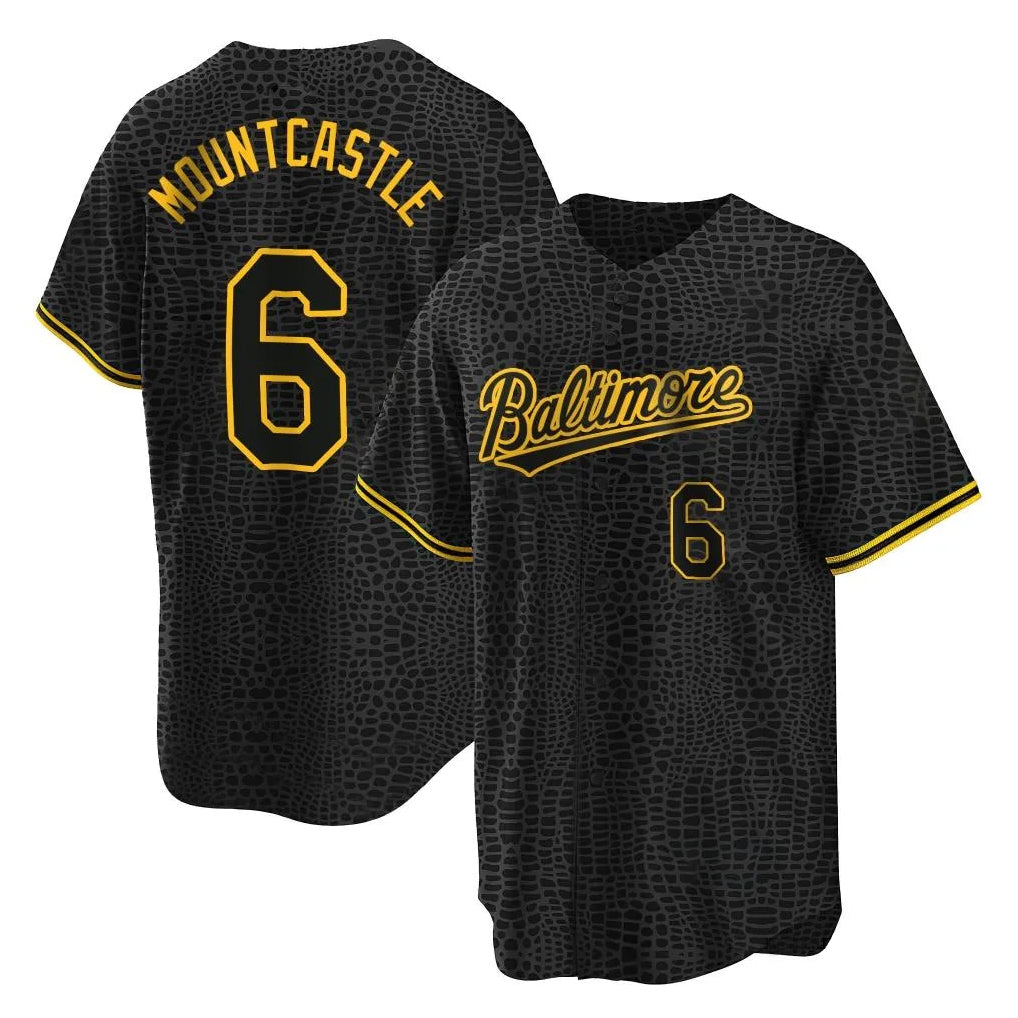 Trusc B.Orioles #6 Ryan Mountcastle Player Black Snake Skin City Home Game Stitched Jerseys