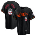 Trusc B.Orioles #6 Ryan Mountcastle Player Black USA 250 Fourth of July Home Game Stitched Jerseys