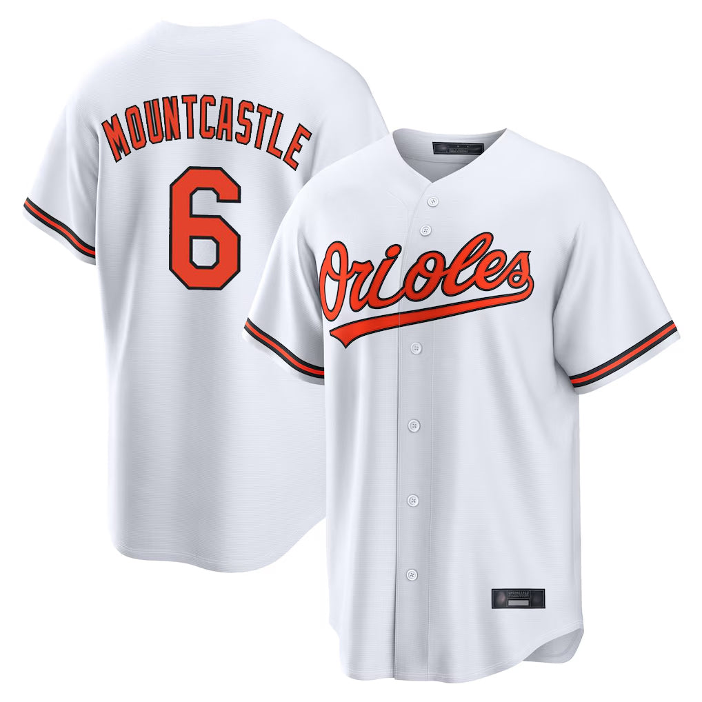 Trusc B.Orioles #6 Ryan Mountcastle Player White Home Game Stitched Jerseys