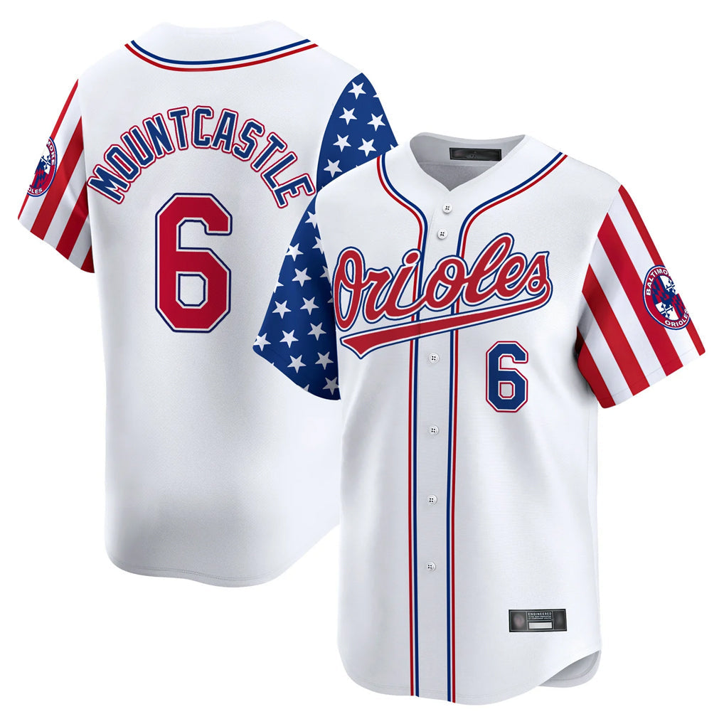 Trusc B.Orioles #6 Ryan Mountcastle Player White Independence Day Vapor Premier Home Game Stitched Jerseys