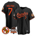 Trusc B.Orioles #7 Jackson Holliday Player Black 30th Anniversary of 2131 Home Game Stitched Jerseys