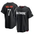 Trusc B.Orioles #7 Jackson Holliday Player Black City Connect Home Game Stitched Jerseys