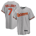 Trusc B.Orioles #7 Jackson Holliday Player Gray Home Game Stitched Jerseys
