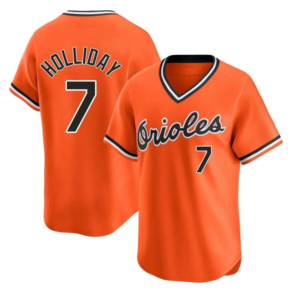 Trusc B.Orioles #7 Jackson Holliday Player Orange T-shirt Limited Home Game Stitched Jerseys
