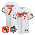 Trusc B.Orioles #7 Jackson Holliday Player White 30th Anniversary of 2131 Home Game Stitched Jerseys