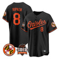 Trusc B.Orioles #8 Cal Ripken Player Black 30th Anniversary of 2131 Home Game Stitched Jerseys