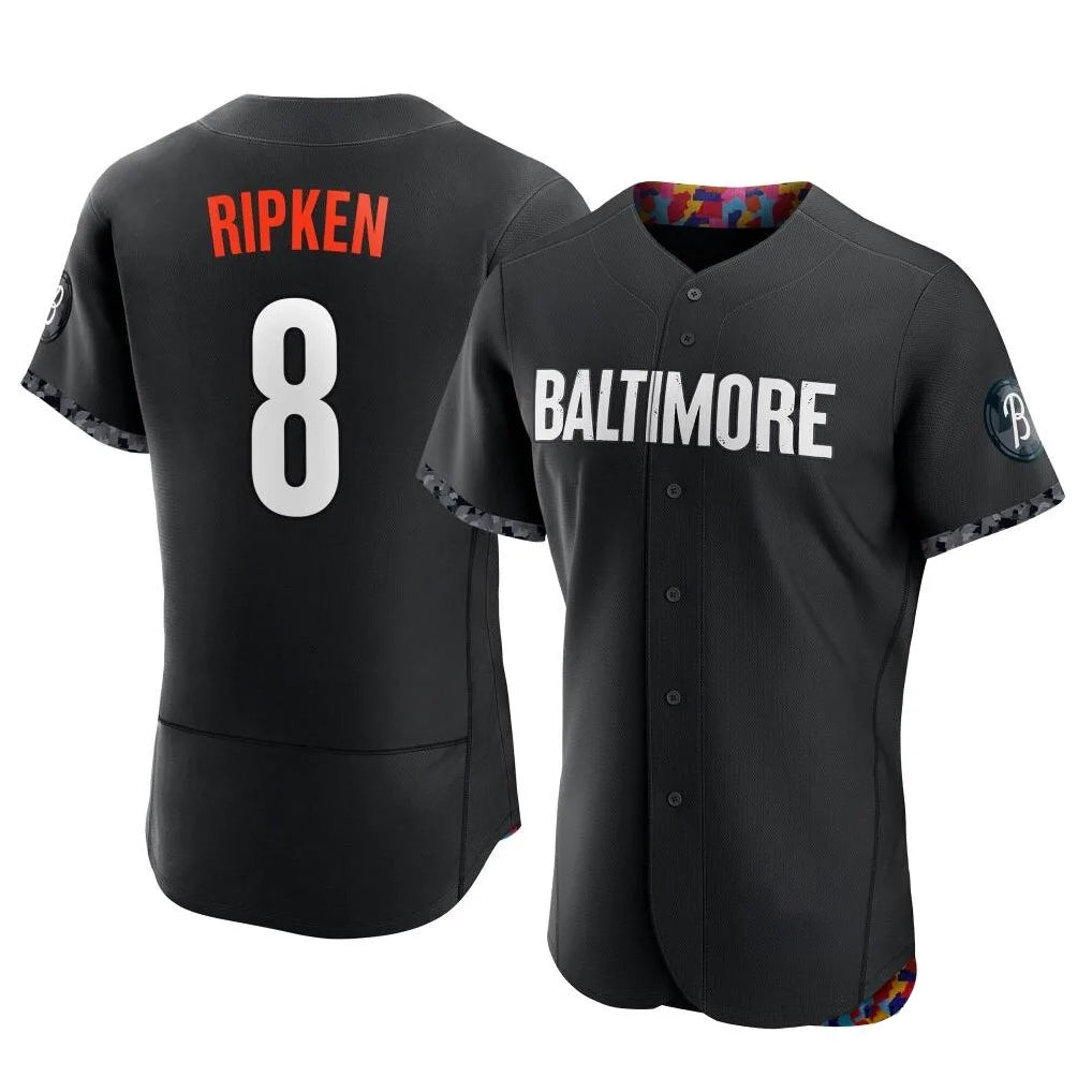 Trusc B.Orioles #8 Cal Ripken Player Black City Connect Limited Elite Home Game Stitched Jerseys