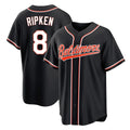 Trusc B.Orioles #8 Cal Ripken Player Black Out Home Game Stitched Jerseys