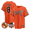 Trusc B.Orioles #8 Cal Ripken Player Orange 30th Anniversary of 2131 Home Game Stitched Jerseys