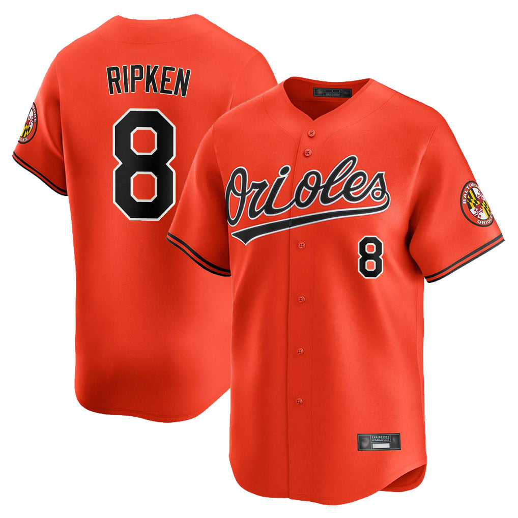 Trusc B.Orioles #8 Cal Ripken Player Orange Limited Home Game Stitched Jerseys